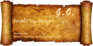 Godány Orion névjegykártya